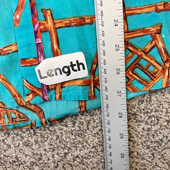 Jude Connally Womens M Coastal Tropical Preppy Artsy Geometric Button Up Shirt - Picture 8 of 8